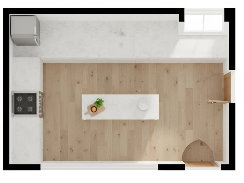 Kitchen concept generated from the floor plan