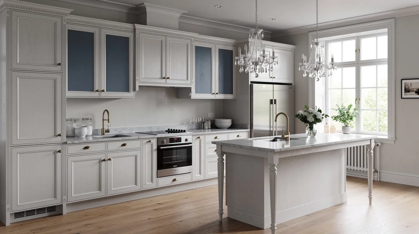 Reference kitchen image showing the Gustavian style