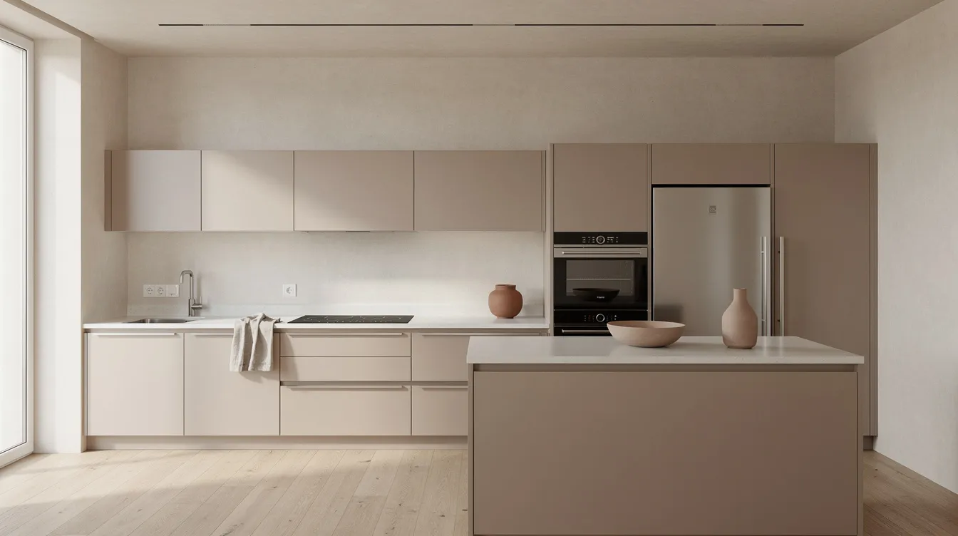 Reference kitchen image showing the Meditative Minimalism style