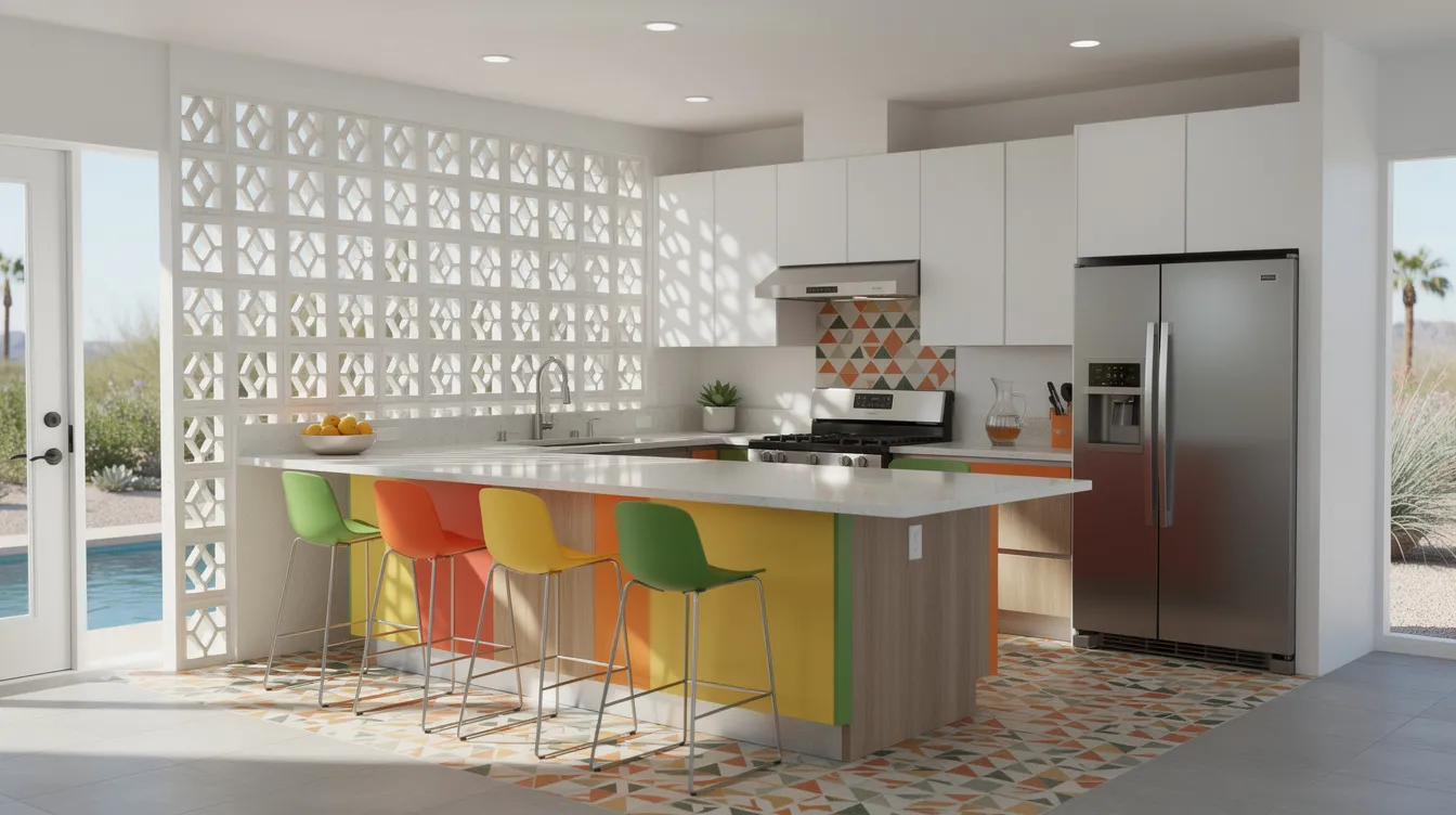 Reference kitchen image showing the Mid-Century Palm Springs style