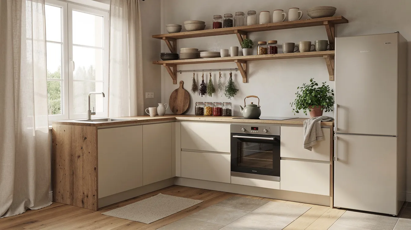 Reference kitchen image showing the Slow Living style