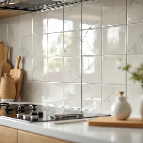 off-white zellige tile backsplash