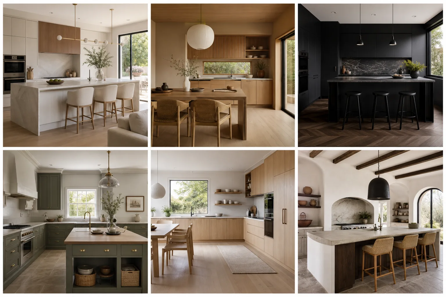 A selection of kitchen design styles in KitchenGPT