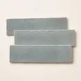 Soft blue-grey handmade subway tile sample